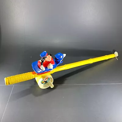 Vintage Goofy In A Boat Toy Fishing Rod Pole Disney Yellow Rare • $37.49