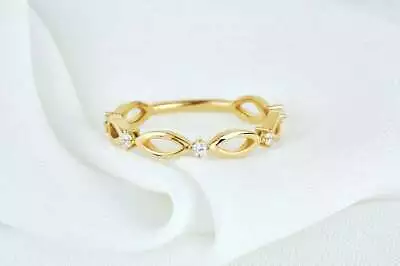 £210 • Buy Five Stone Anniversary Band, Natural Diamond 5 Stone Matching Wedding Gold Band 
