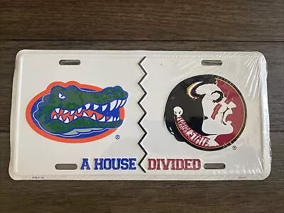 Metal Vintage License Plate “A House Divided” Florida Gators / FSU Never Used • $16.50