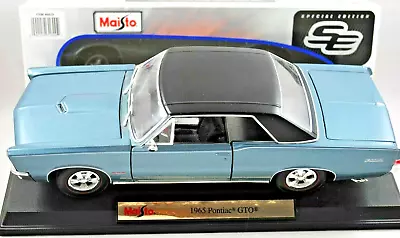 1:18 MAISTO Special Edition 1965 PONTIAC GTO Metallic Grey Car On Display Plinth • £49.99