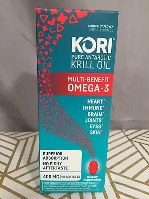 Kori Pure Antarctic Krill Oil Multi-Benefit Omega-3 400MG 90 Softgels Exp. 08/24 • $14.99