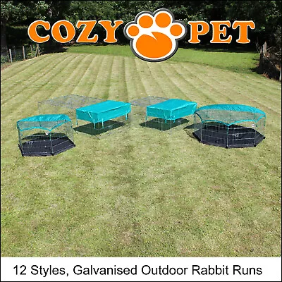 Rabbit Run Galvanised Cozy Pet Play Pen Guinea Pig Dog Playpen Puppy Cage Hutch • £31.99