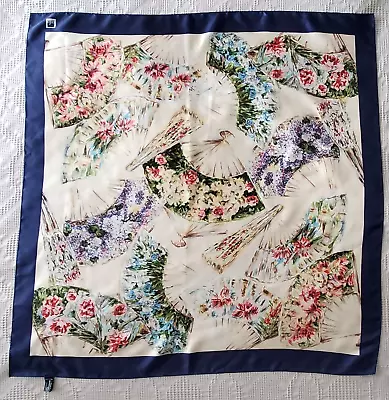 Boston Museum Of Fine Arts Floral Fan Square Silk Scarf • $35