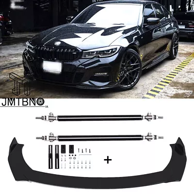 For 3 Series F31 F30 Gloss Black Front Bumper Lip Splitters Body Kits+Strut Rods • $109.19