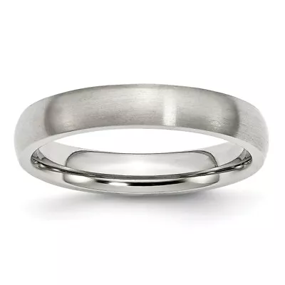 Stainless Steel 5mm Half Round Classic Wedding Band Ring • $82