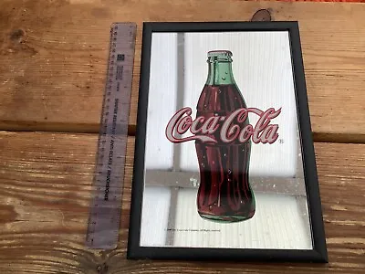 Vintage Coca Cola Bottle Advertising Pub Bar Man Cave Mirror Framed 12” X 8” • £19.99