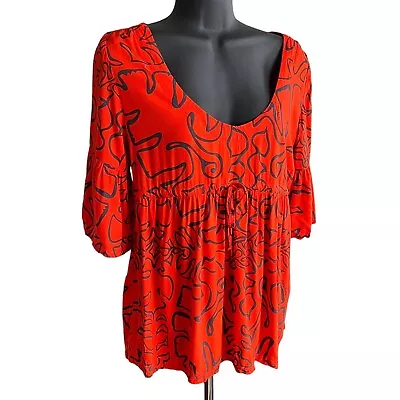 Manuhealii Rayon Top Tie Front Waist 3/4 Sleeve XS • $45