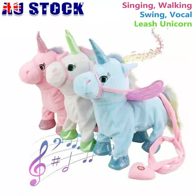 $34.99 • Buy Magical Walking Unicorn Toys Singing Songs Children Gift Unicorn Plush Toy Kids