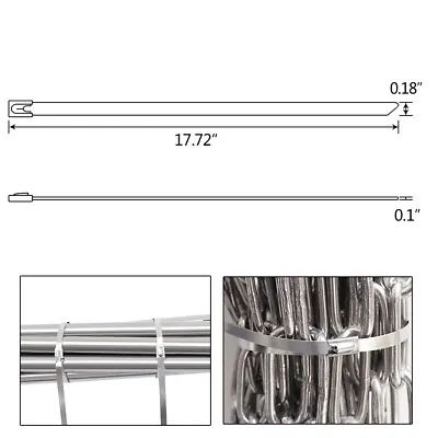 1000Pcs 12  16  18  Stainless Steel Metal Cable Zip Tie Self Lock Strap Strong • $16.14