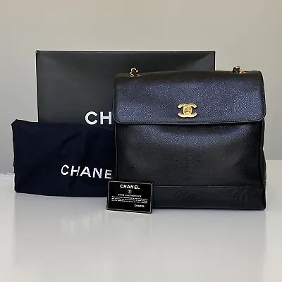 $3395 • Buy Chanel Black Caviar Shoulder Bag - Vintage 1997