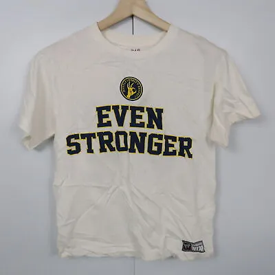 John Cena WWE Kids Boys T-Shirt Youth Size L White Hustle Loyalty Respect • $9.79