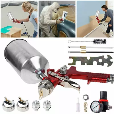 $34.88 • Buy HVLP Auto Paint Air Spray Gun Kit Gravity Feed Car Primer 1.4/1.7/2.5MM 3 Nozzle