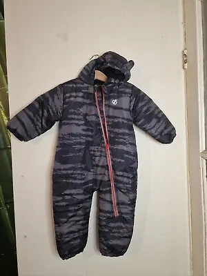 Kids Black/gray All In One  Dare 2b  Snow / Pram Suit-age 12-18 Months Regatta • £2.99