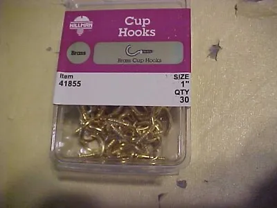 Qty 30 Solid Brass 1  Screw In Cup Hooks  With Free Shipping • $12.99