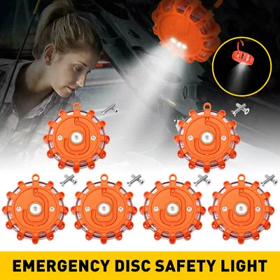 6x 9LED Road Flares Emergency Disc Roadside Safety Light For Car Truck Trailer • $46.99