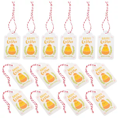  100 Pcs Bunny Hanging Pendant Easter Decorations Happy Tags • £7.49