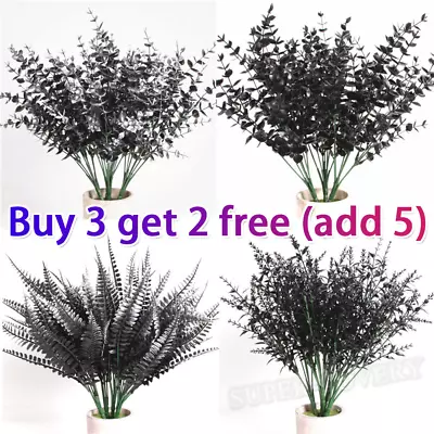 Artificial Ivy Fake Leaf Eucalyptus Black Plant Flower Halloween Home Decor • £2.70