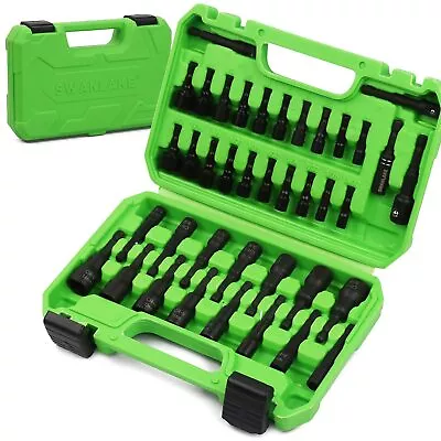 SWANLAKE 39PCS Magnetic Hex Nut Driver Master Kit 1/4 Quick-Change Hex Shank • $26.06