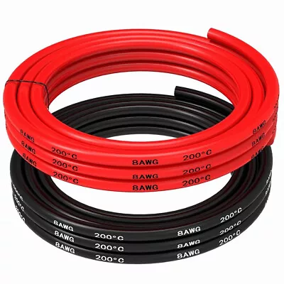 8 AWG - 10mm² Battery Electrical Cable Red And Black 5ft 1.5m  1050 Core Strands • £15.99