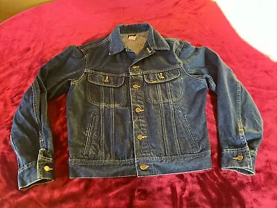 Vintage Lee Riders Denim Jacket Mens Medium Sanforized Union Made USA 70s 40 REG • $39.95