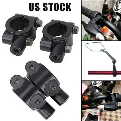 Motorcycle Bike 7/8handlebar 10mm Thread Mirror Mount Holder Clamp Adaptor Black • $8.28