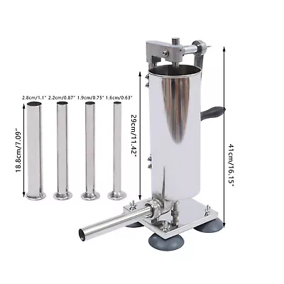 $128 • Buy Sausage Stuffer Maker Meat Press Filler Machine Stainless Steel 6 LBS 8 Tubes AU