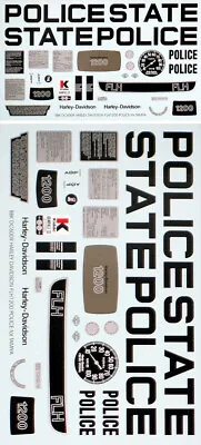 1/6 HARLEY DAVIDSON FLH1200 POLICE REPLACEMENT DECAL For TAMIYA #16016 • $35