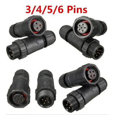 IP68 3/4/5/6 Pins Assembled Waterproof Electrical Cable Connector Plug Socket BU • £3.26