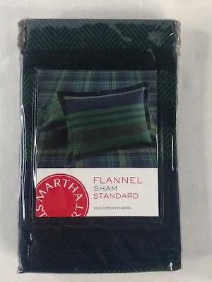 NIP Martha Stewart Collection Warwick Stripe One Pillowsham Standard Flannel 100 • $24.99