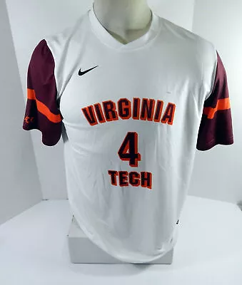 Virginia Tech Hokies #4 Game Used White Jersey L DP64532 • $49.99