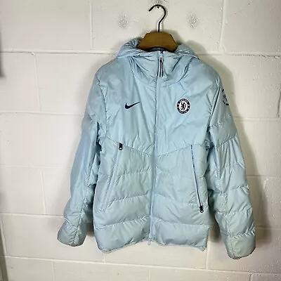 Chelsea FC Jacket Mens Small Blue Nike Player Issue Puffer Feather Down Football • £83.95