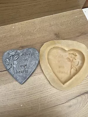 Rubber Latex Mould Mold Love Heart Memorial Garden Rose Always In Our Hearts • £8