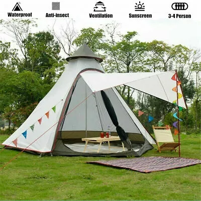 $209 • Buy AU Ship Portable Waterproof Double Layers Indian Teepee Tent Family Camping Tent