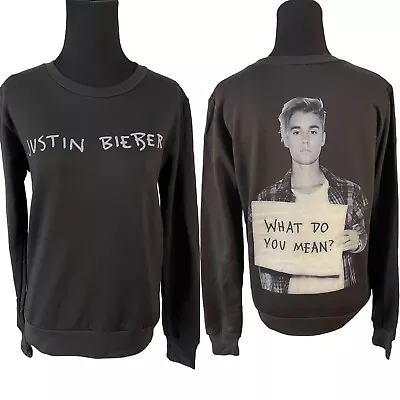 NWT Justin Bieber What Do You Mean Sweatshirt Black Small S Shirt Top • $16.95