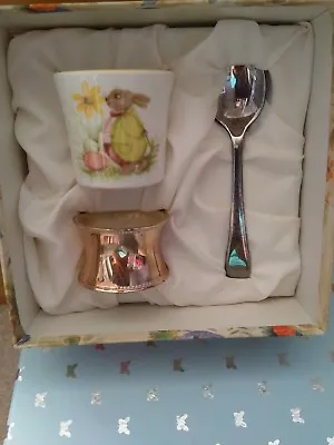 Vintage Rabbit Elizabethan Bobtails Christening Babys Childs Breakfast Set • £6.99