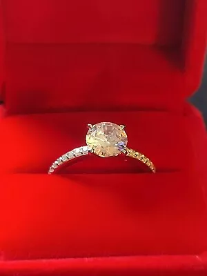 1.5Ct Round Cut Lab-Created Diamond Women Anniversary Ring 14K White Gold Finish • $65.99