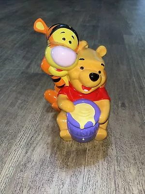 Disney's Winnie The Pooh 10  Ceramic Cookie Jar Tigger & Pooh Bear W/ Honey Pot • $37.50