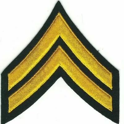 Military E4 Corporal Rank Insignia Iron On Sew On Patch • $3.49