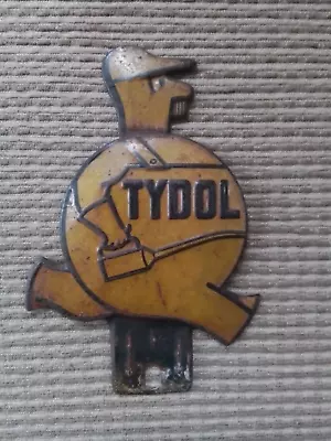 Vintage Metal TYDOL Running Oil Man License Plate Topper - 4  Wide X 6 1/2  High • $179.99