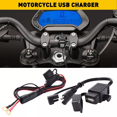 Motorcycle Phone USB Charger Kit SAE To USB Adapter Cable Phone Tablet Charger • $12.34