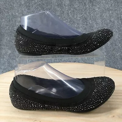 Mossimo Shoes Womens 8.5 Slip On Ballet Flats Black Comfort Casual Studded • $25.99