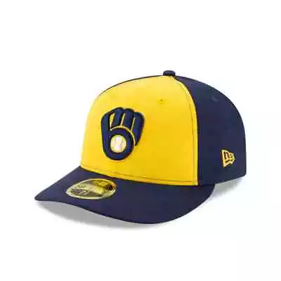 Milwaukee Brewers New Era On-Field Low Profile ALT 59FIFTY Fitted Hat-Blue/Gold • $29.99