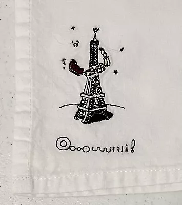 Oooouuuiiii ! Merry Masterpieces Eiffel Tower Napkin 1999 Christmas 16 X 15” • $3.95