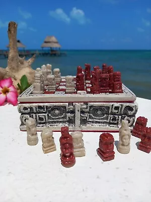 Mayan Chess Set Handmade Mayan Art. Mexican Culture And History 6×6inch • $79.99