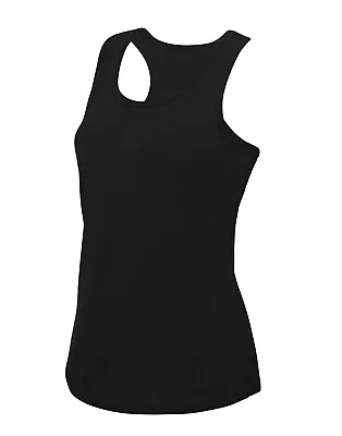 Ladies Racer Back Vest Cool Quick Dry Wicking Casual Summer Yoga Gym Running Top • £10.99