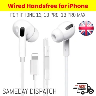 Wired Bluetooth Earphones Handsfree Headset For IPhone 13 13 Pro 13 Pro Max • £3.48