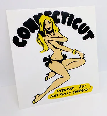 Connecticut Pinup Vintage Style Travel Decal Vinyl Sticker Luggage Label • $4.69