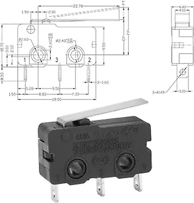 AC 250V 5A SPDT 1NO 1NC Short Straight Hinge Lever Mini Micro Switch* • $3.19