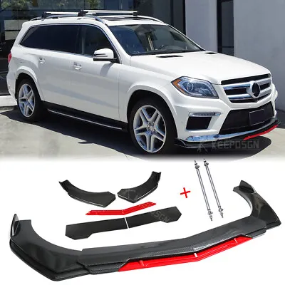 For Mercedes-Benz GL550 GL350 CARBON Front Bumper Lip Splitter Spoiler Strut Rod • $92.99