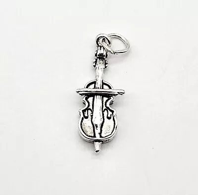 Vintage Cello Charm Sterling Silver Music Strings Instrument Orchestra Bow 2.2g • $17